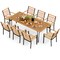 9 Pieces Patio Dining Outdoor Furniture Set with 8 Chairs and Umbrella Hole